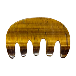 Peine de Piedra Ojo de Tigre Natural para Masaje del Cuero Cabelludo, Cuidado de la Salud Meridiana, Herramienta de Belleza con Mango Retro para Raspado - Product Image 4