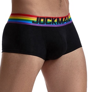Ropa interior de hombre de arcoíris con logotipo tejido personalizado de fábrica, calzoncillos cortos clásicos cómodos de algodón puro, ropa interior para hombre - Product Image 2