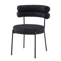 Modern Döşemeli Yemek Sandalyesi Beyaz Metal Ayaklı Kadife Otel Salon Sandalyesi Bukle Yemek Odası Vurgu Sandalyeleri