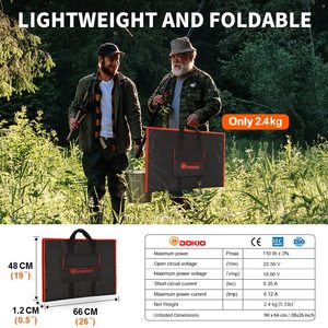 Panneau solaire portable pliable de <span class=keywords><strong>110W</strong></span> (55W*2) pour l'extérieur, avec une efficacité supérieure à 20% et une conception légère, idéal pour le camping - Product Image 3