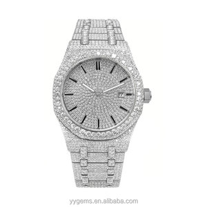 Reloj de Lujo Automático Personalizado para <span class=keywords><strong>Hombre</strong></span>, con Certificación de Diamantes, Completamente Cubierto de Moissanita VVS1, Acero Inoxidable, Mecánico, Resistente al Agua - Product Image 3