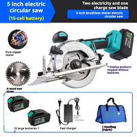 Sierra Circular Inalámbrica de 5 Pulgadas y 21V, Industrial, sin Escobillas, para Mármol y Metal, con Batería de Litio-Ion, Herramienta Eléctrica de 1300W, Máquina de Cortar Piedra