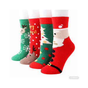 Calcetines navideños borrosos para regalo de adulto con logotipo <span class=keywords><strong>personalizado</strong></span> al por mayor, calcetines navideños para mujer, calcetines navideños para mujer, venta al por mayor de 2017 - Product Image 4