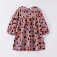 チェリーカジュアルドレス子供女の赤ちゃんの服花柄プリント長袖秋のファッションガールドレス