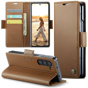 Haute qualité pour CaseMe étui portefeuille en cuir à rabat lisse magnétique pour Samsung pour Galaxy Z Fold 6 7 5 téléphones mobiles - Product Image 1