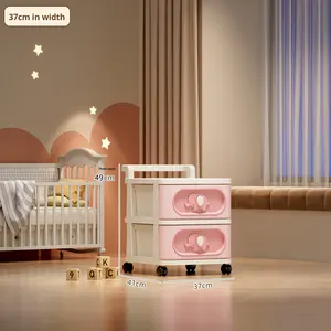 خزانة تخزين متعددة الطبقات بتصميم الأدراج للغرفة المعيشة وغرفة النوم، عربة صغيرة قائمة بذاتها مع 5+ أدراج متحركة بعجلات بلاستيكية - Product Image 4