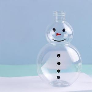 Bouteille de bonhomme de neige de Noël en plastique pour animaux de compagnie, bouteille de shampooing et de lotion de bain pour poupée de dessin animé pour enfants - Product Image 3