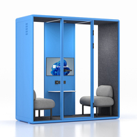 Cabine de travail modulaire amovible en aluminium pour hôtel, centre commercial, bureau, cabine téléphonique, espace de travail privé, facile à installer