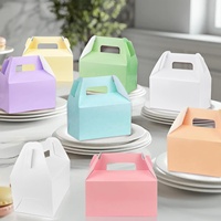 Cadeau d'artisanat coloré emballage de boîte pliable de bonbons de mariage gâteau de fête d'anniversaire dessert boîtes de pignon de cuisson avec poignées