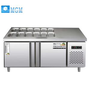 Réfrigérateur de comptoir en acier inoxydable pour restaurant, <span class=keywords><strong>table</strong></span> de travail pour salades, sandwichs et pizzas - Product Image 1