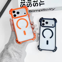 Coque de téléphone Heybingo transparente antichute à quatre coins en acrylique + TPU, magnétique, antichoc, compatible avec la charge sans fil pour iPhone 17, 16, 15