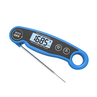Termometer Daging Digital LCD ABS Terbaru dengan Probe Lipat, Bacaan Instan untuk Dapur, BBQ, Rumah Tangga, Layar Bercahaya, Baterai Termasuk
