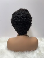 Perruque synthétique coupe Pixie SX-012 avec tresses frontales 13x4 et caractéristiques expressives, 100% cheveux humains