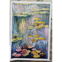 Grande toile abstraite moderne de nénuphars de Monet peinture à l'huile faite à la main Dafen décoration murale Art pour accrocher