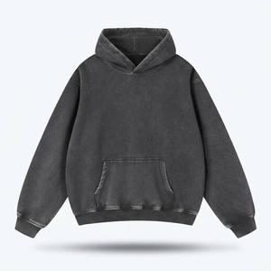 OEM ODM 355G Sweat à capuche streetwear unisexe oversize à épaules tombantes en molleton velours teint en pièce effet flocon de neige - Product Image 1