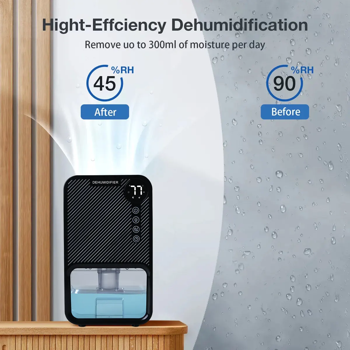 1100ML Newest Hot sale China manufacturer portable home Peltier smart mini dehumidifier for home house bedroom