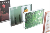Vente en gros, cadre photo en acrylique transparent, cadre photo magnétique 4x6 pouces, boîte cadeau avec divers logo personnalisé en plexiglas cristal A3