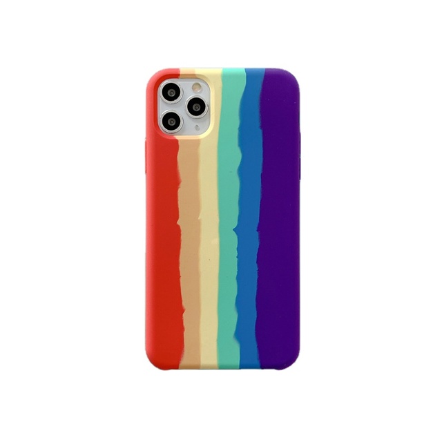 Factory Wholesale Full Protection Rainbow Color Liquid Silicone Phone Case for iPhone 15 14 13 12 11 Pro Max X XR XS