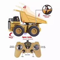 Camion benne télécommandé pour enfants en plastique, 2,4 GHz, 1:24, 6 canaux, vente directe