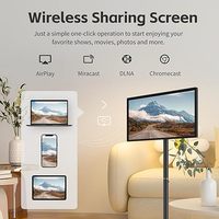 Televisor Portátil Inteligente de 27 Pulgadas con Pantalla Táctil LED Interactiva, Monitor Inalámbrico Enrollable con Ruedas