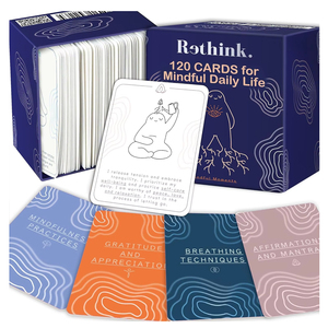 Cartes de méditation 120 cartes pour adultes Articles de soulagement de l'anxiété Cartes d'affirmation pour la santé mentale Calmant Self Care pour les femmes - Product Image 1