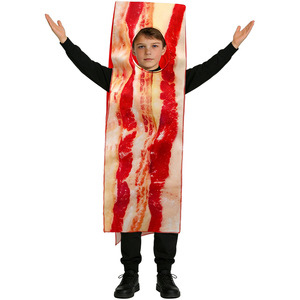 Costume de lanière de bacon pour enfants - Tunique amusante à imprimé alimentaire réaliste pour Halloween, Thanksgiving, la Semaine du <span class=keywords><strong>livre</strong></span> ou les fêtes costumées - Product Image 3