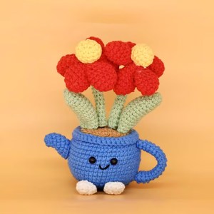 Maceta de Flores de Lana Tejida a Mano con Diseño de Bonsái, Decoración para Interiores, Hogar, Oficina y Escritorio - Product Image 3