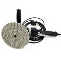 Polisseuse pneumatique humide portative Wilin 7 pouces pour béton, marbre, granit, pierre, avec tampons de polissage diamantés