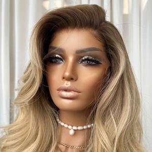 Perruque Balayage Blond Cendré avec Mèches, Cheveux Humains Ondulés, Perruque Sans Colle 5x5 en Dentelle, Perruque Pré-décolorée Blonde 613 Sans Colle, Fournisseur - Product Image 5