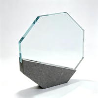 Trophée en cristal de marbre en gros, personnalisé, gravé au laser, pour cadeau d'affaires