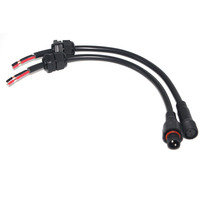 Connecteur mâle-femelle étanche IP65 à 2 broches avec câble pigtail et presse-étoupe PG11 pour éclairage LED extérieur