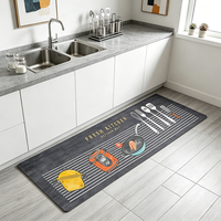 Tapis de sol de cuisine en diatomite antidérapant, absorbant, séchage rapide, imprimé, pour l'aire de l'évier