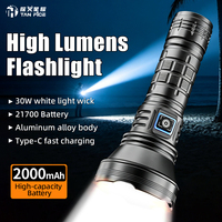 Lampe torche à focalisation fixe super lumineuse 98K en alliage d'aluminium, laser blanc haute puissance, rechargeable, multifonctionnelle, longue portée pour le camping
