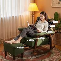 Fauteuil à bascule en bois massif de style rétro, chaise inclinable pour la sieste, chaise de détente pour balcon, fauteuil paresseux pour salon