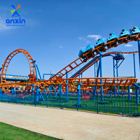 Manège de parc d'attractions extérieur à sensations fortes, montagnes russes en acier à boucle unique de 12 places, 45 km/h, 280 m, pour parcs à thème et centres commerciaux