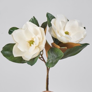 Flores de Magnolia Artificiales de Seda, Color Blanco y Rosa, Cabeza Grande, Venta al Por Mayor de Fábrica, para Decoración de Bodas y Hogar - Product Image 1