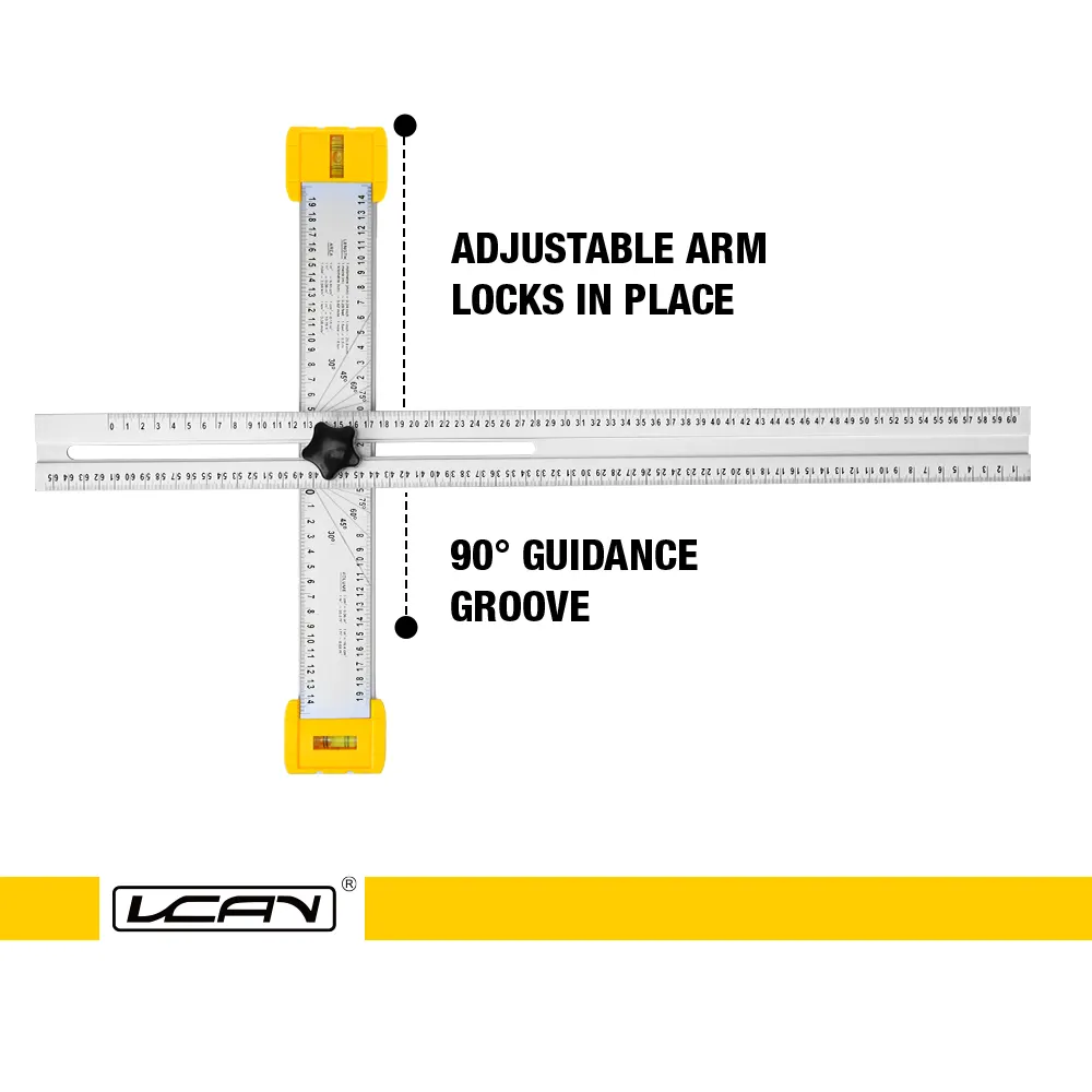 Woodworking Line Scribe T-type Ruler Hole Scribing Ruler Gauge Aluminum Alloy Marking Ruler Adjustable DIY Measuring Tools