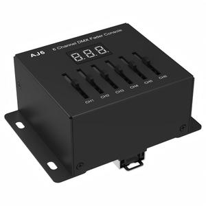 <span class=keywords><strong>Console</strong></span> de mixage <span class=keywords><strong>DMX</strong></span> à 6 <span class=keywords><strong>canaux</strong></span> AJ6 5-24VDC ou 3 piles AA, avec faders coulissants, pour décodeur <span class=keywords><strong>DMX</strong></span> - Product Image 1