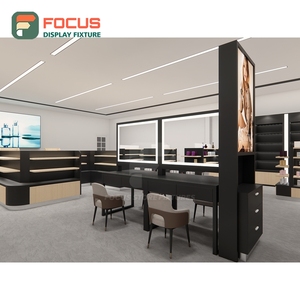 Upgrade Design Designer Store Solid Wood Wall Display <b>Unit</b> Concept Design Cosmetic Display Cabinet - Product Image 2
