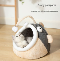 Lit pour chat isolé pour l'hiver, pour chatons, maison pour animaux de compagnie fermée, maison pour chat toutes saisons, accessoires pour animaux de compagnie, lit pour chien