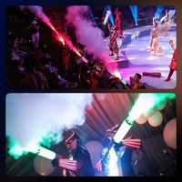 SP Vente chaude Pistolet à fumée CO2 manuel en métal avec LED multicolores et portée de pulvérisation de 10 m pour fête mariage scène