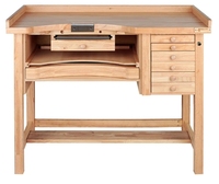 Outils de fabrication de bijoux, établi en bois, machine de moulage de métaux efficace, design moderne de luxe avec éclairage LED, tiroirs robustes, outils d'artisanat