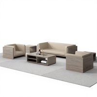 Ensemble de canapés de réception en cuir pour bureau commercial, combinaison moderne et minimaliste, canapé simple et trois places, mobilier de bureau