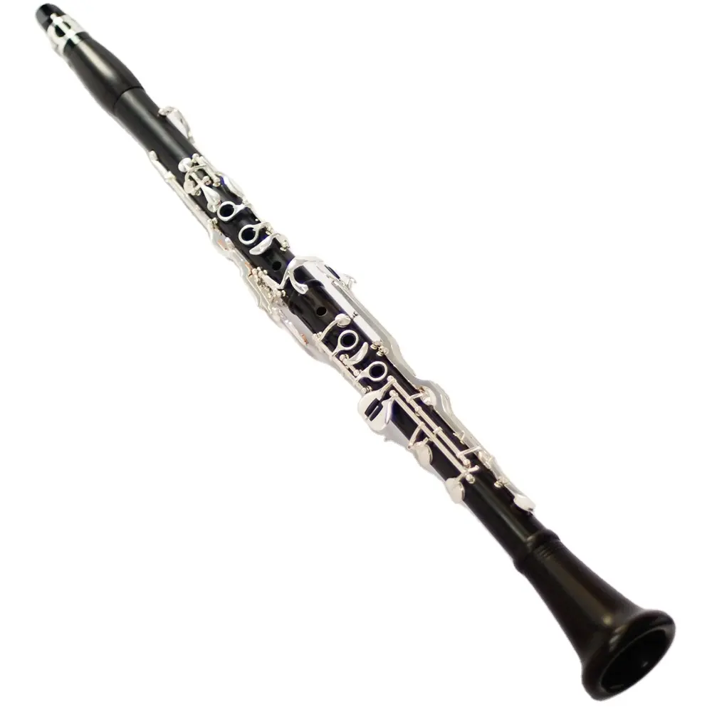 เครื่องดนตรี G การสอนเงิน Ebony ไม้ Clarinet