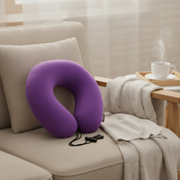 Housse en velours ultra pelucheux, oreiller de voyage en mousse à mémoire de forme, pratique, kit de voyage en tissu d'avion portable en forme de U, fixation magnétique