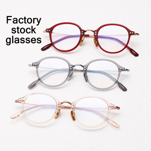 Hợp thời trang màu đỏ siêu nhẹ Titan Vòng khung kính khung unisex trong suốt cận thị quang khung mắt kính bán buôn - Product Image 3