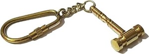 Brass Hammer Keychain with Carabiner Clip Stylish and Functional Accessory - Product Image 2