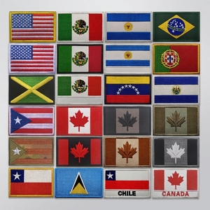 Écusson de drapeau personnalisé brodé Mexique Portugal Argentine Jamaïque, badge tactique auto-agrippant pour sac à dos et brassard - Product Image 1