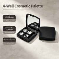 Palette vide en gros à 4 compartiments pour rouges à lèvres 20 mm avec godets en aluminium + Contenant de recharge DIY pour fards à paupières/rouges à lèvres Emballage cosmétique