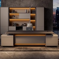 Scrivania Direzionale a L per CEO, Lussuosa e Moderna, in Legno, con Opzione di Montaggio, Design Minimalista, Tavolo da Ufficio